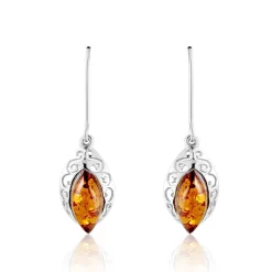 Boucles D'oreilles Argent Blanc Enya Ambre|Marc Orian Hot