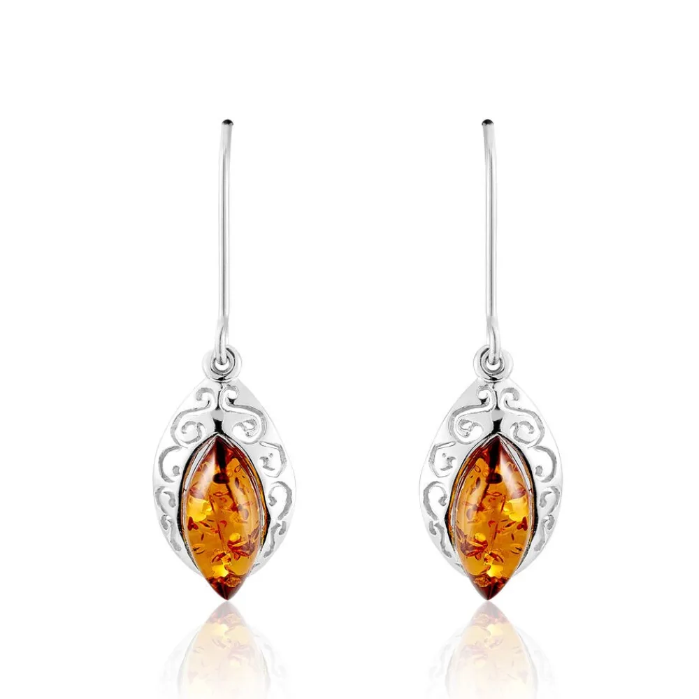 Boucles D'oreilles Argent Blanc Enya Ambre|Marc Orian Hot