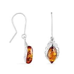 Boucles D'oreilles Argent Blanc Enya Ambre|Marc Orian Hot