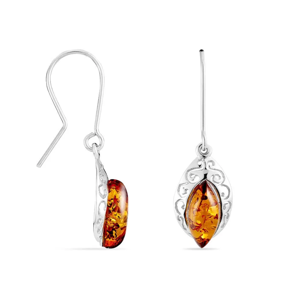 Boucles D'oreilles Argent Blanc Enya Ambre|Marc Orian Hot