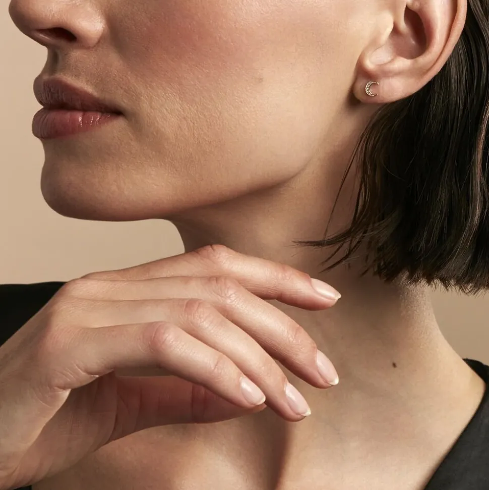 Boucles D'oreilles Dépareillées Munroe Or Jaune Oxyde De Zirconium