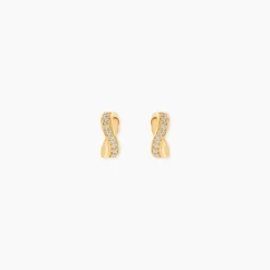 Boucles D'oreilles Izefia Rondes Or Jaune Oxyde De Zirconium|Marc Orian Hot