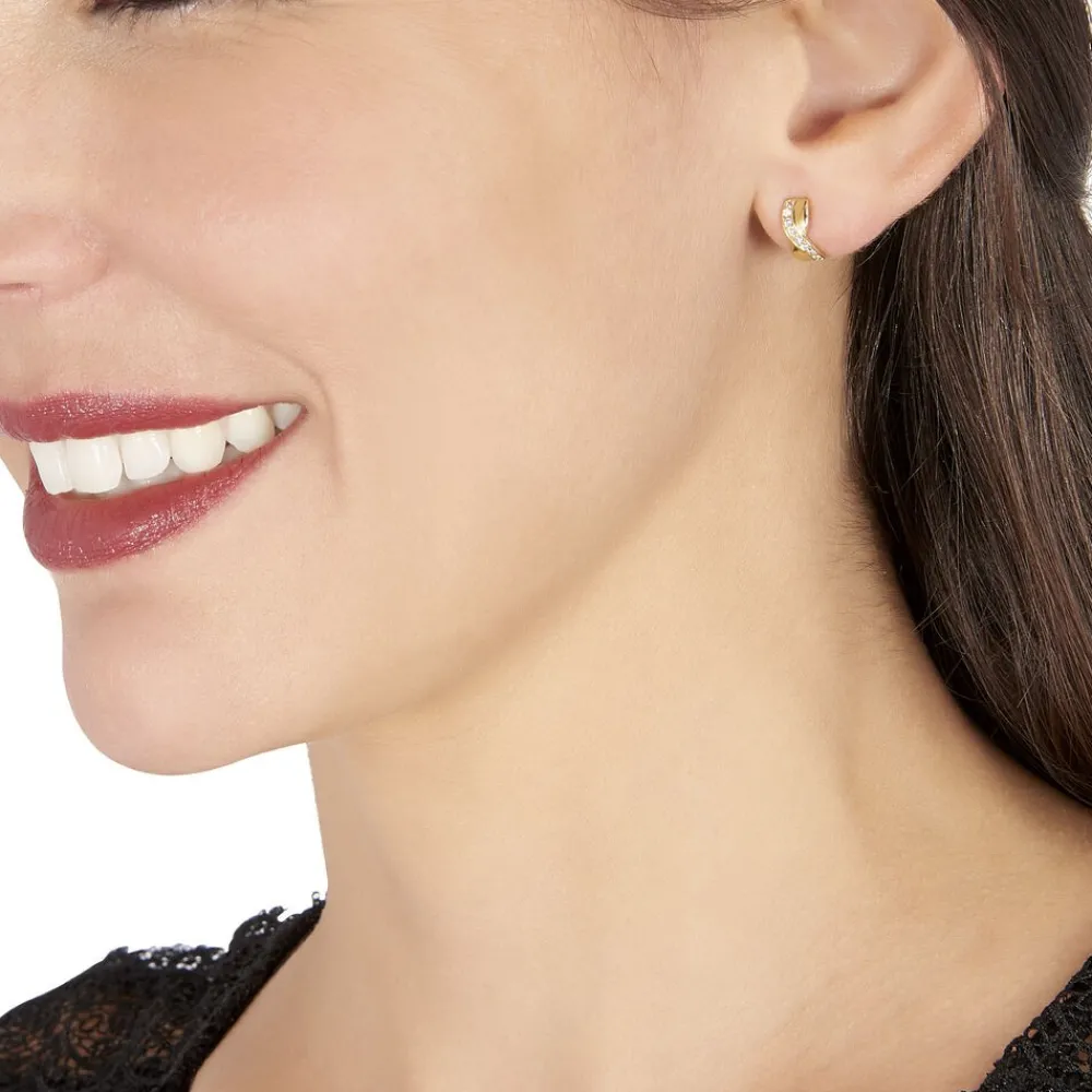 Boucles D'oreilles Izefia Rondes Or Jaune Oxyde De Zirconium|Marc Orian Hot