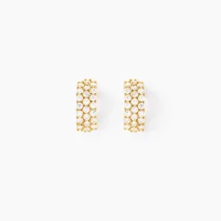 Boucles D'oreilles Jacquelene Rondes Or Jaune Oxyde De Zirconium