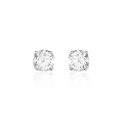 Boucles D'oreilles Or Blanc Victoria Puces Diamants|Marc Orian