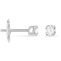 Boucles D'oreilles Or Blanc Victoria Puces Diamants|Marc Orian
