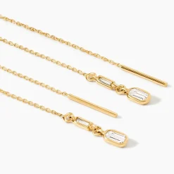 Boucles D'oreilles Or Jaune Mercy Oxyde De Zirconium