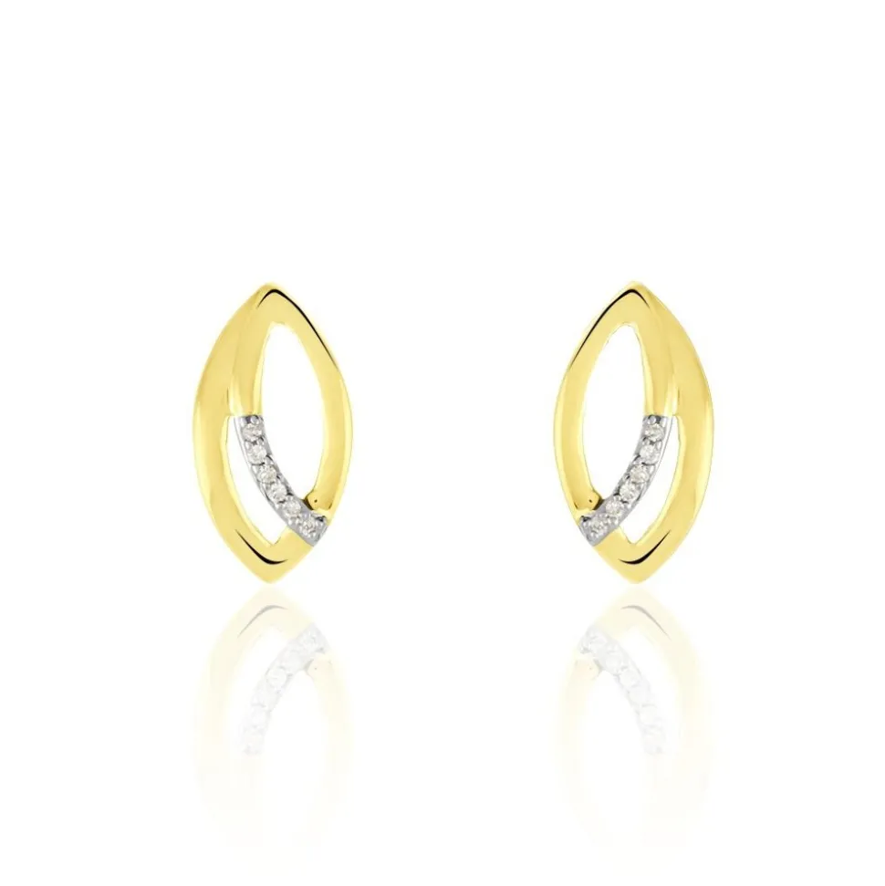 Boucles D'oreilles Or Jaune Svena Diamant