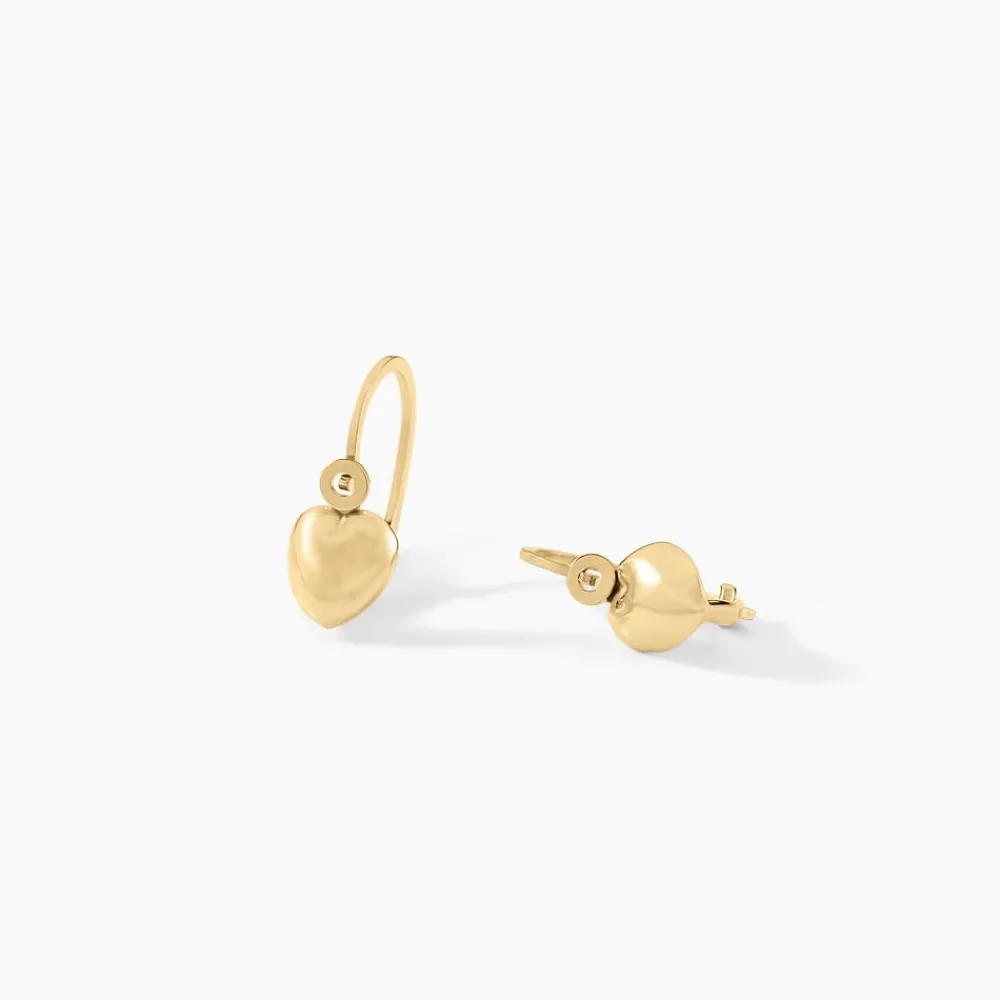 Boucles D'oreilles Pendantes France-marie Coeur Or Jaune|Marc Orian