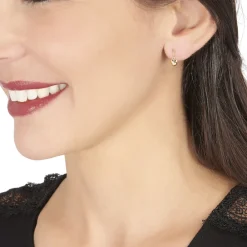 Boucles D'oreilles Pendantes France-marie Coeur Or Jaune|Marc Orian