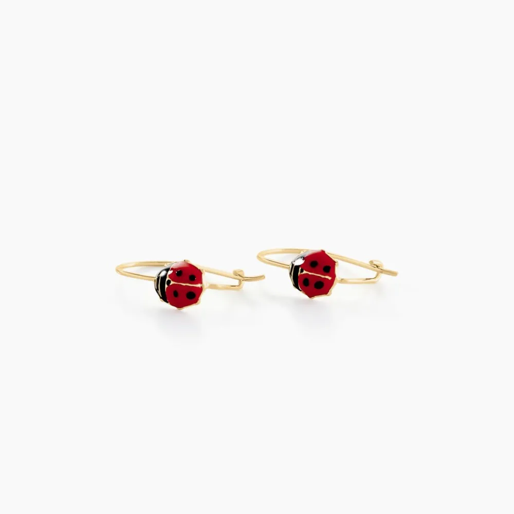 Boucles D'oreilles Pendantes Helidie Coccinelle Or Jaune|Marc Orian Discount