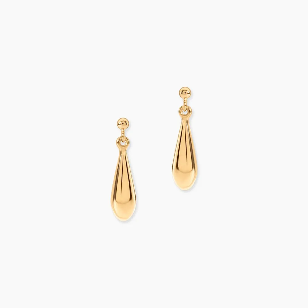 Boucles D'Oreilles Pendantes Frankie Plaqué Or Jaune|Marc Orian Hot