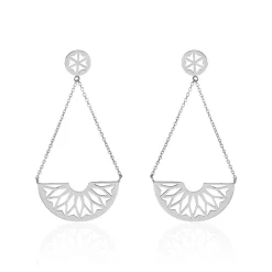 Boucles D'oreilles Pendantes Auxane Acier Blanc|Marc Orian