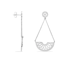 Boucles D'oreilles Pendantes Auxane Acier Blanc|Marc Orian