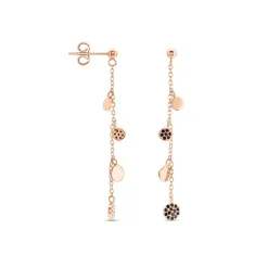 Boucles D'oreilles Pendantes Lorainne Argent Bicolore Oxyde|Marc Orian