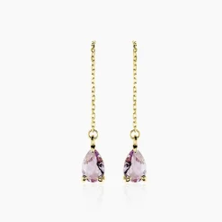 Boucles D'oreilles Pendantes Asteriane Or Jaune Améthyste|Marc Orian