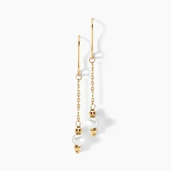 Boucles D'oreilles Pendantes Petrona Or Jaune Perle De Culture|Marc Orian Hot