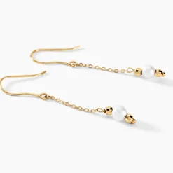 Boucles D'oreilles Pendantes Petrona Or Jaune Perle De Culture|Marc Orian Hot