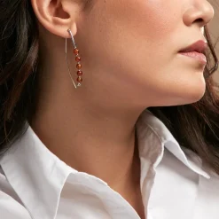 Boucles D'oreilles Pendantes Satu Argent Blanc Ambre|Marc Orian Best