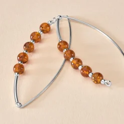 Boucles D'oreilles Pendantes Satu Argent Blanc Ambre|Marc Orian Best