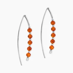 Boucles D'oreilles Pendantes Satu Argent Blanc Ambre|Marc Orian Best