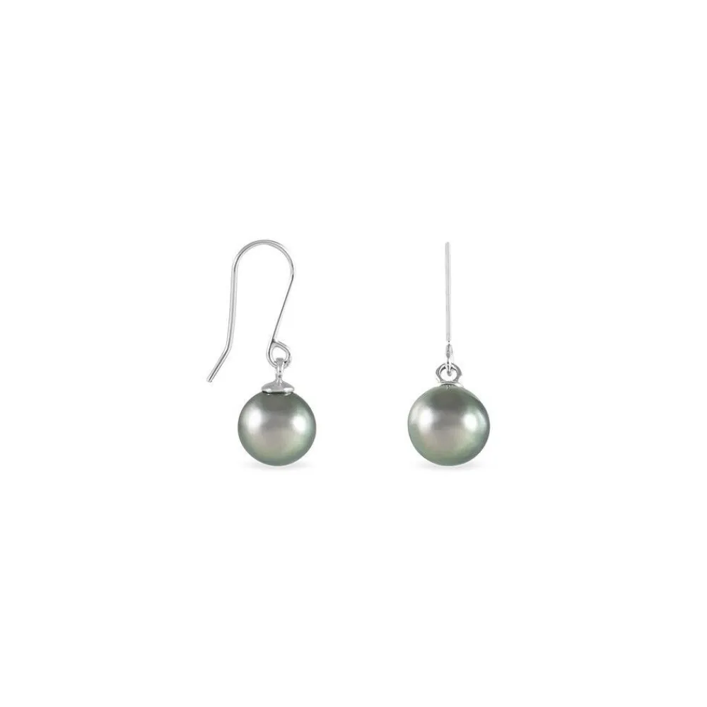 Boucles D'oreilles Pendantes Elitivae Or Blanc Perle De Tahiti|Marc Orian Best