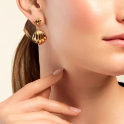 Boucles D'oreilles Pendantes Dila Acier Jaune|Marc Orian Sale