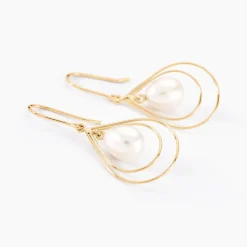 Boucles D'oreilles Pendantes Martyna Or Jaune Perle De Culture|Marc Orian