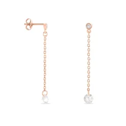 Boucles D'oreilles Pendantes Constantin Argent Rose Oxyde De Zirconium|Marc Orian Outlet