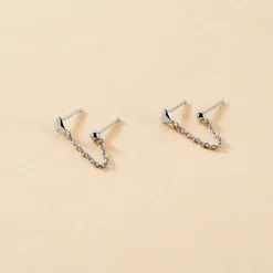 Boucles D'oreilles Pendantes Honor Argent Blanc|Marc Orian Clearance