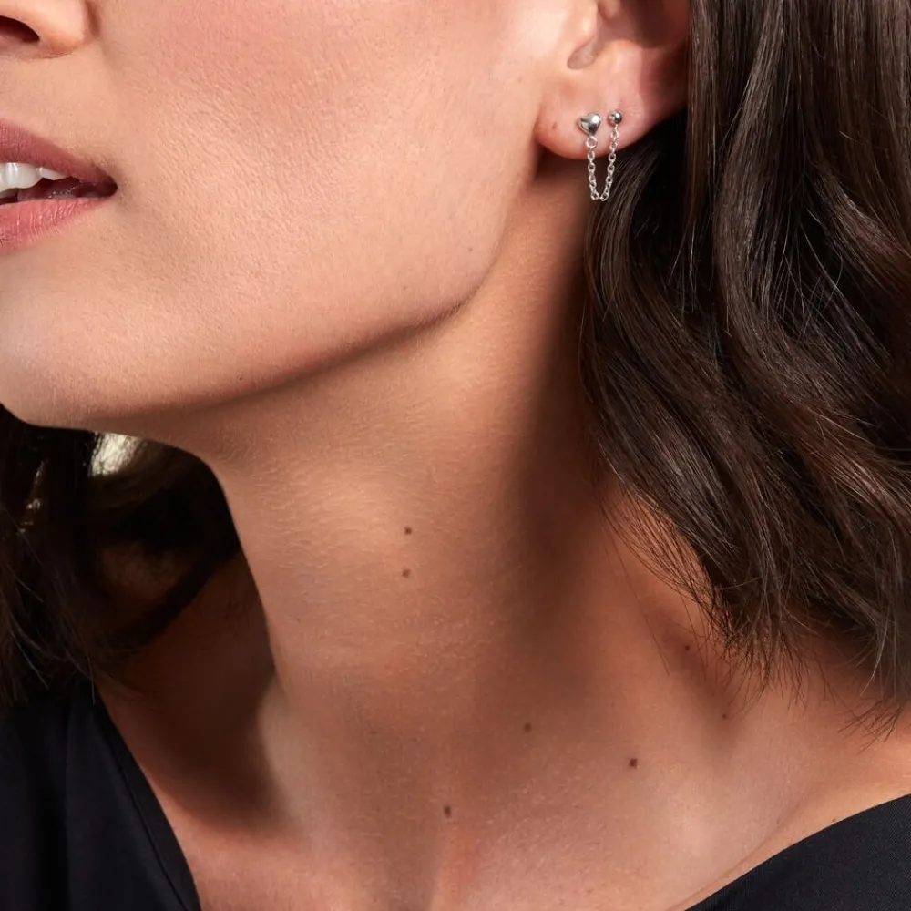 Boucles D'oreilles Pendantes Honor Argent Blanc|Marc Orian Clearance