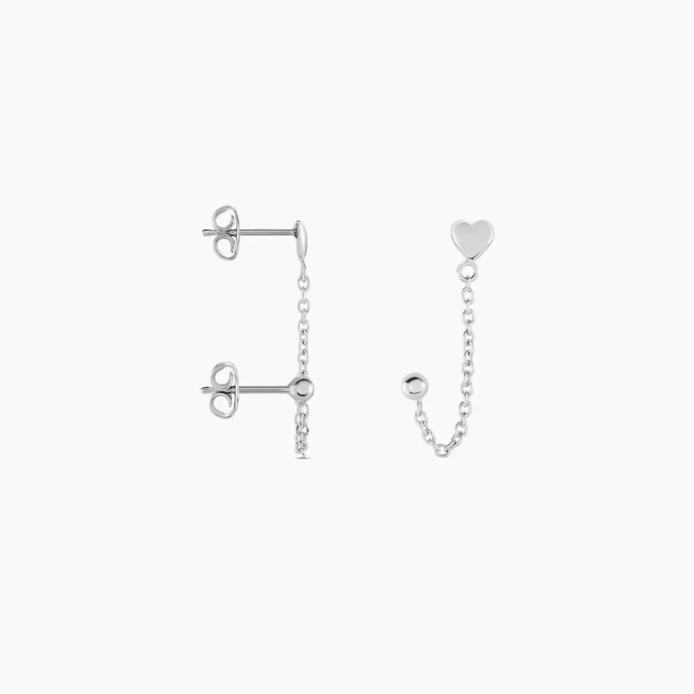 Boucles D'oreilles Pendantes Honor Argent Blanc|Marc Orian Clearance