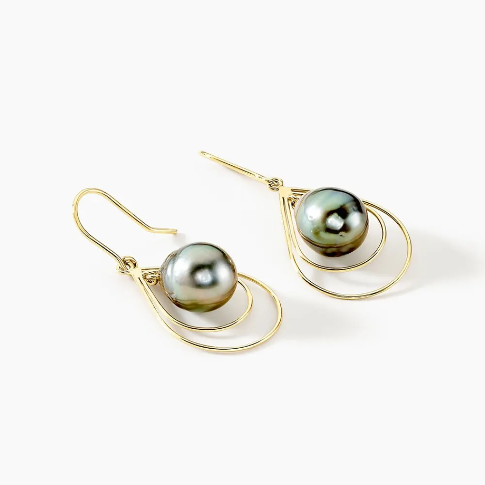Boucles D'oreilles Pendantes Martyna Or Jaune Perle De Tahiti|Marc Orian Sale