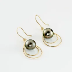 Boucles D'oreilles Pendantes Martyna Or Jaune Perle De Tahiti|Marc Orian Sale
