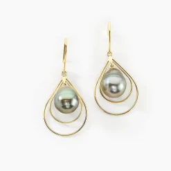 Boucles D'oreilles Pendantes Martyna Or Jaune Perle De Tahiti|Marc Orian Sale