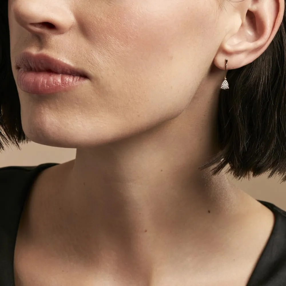 Boucles D'oreilles Pendantes Pear C Or Jaune Diamant|Marc Orian New