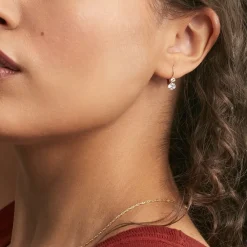 Boucles D'oreilles Pendantes Gulbeyaz Or Jaune Oxyde De Zirconium|Marc Orian New