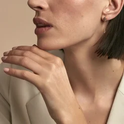 Boucles D'oreilles Pendantes Erma Plaqué Or Doré Oxyde De Zirconium|Marc Orian Sale