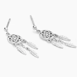 Boucles D'oreilles Pendantes Oniria Argent Blanc