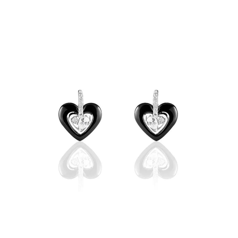 Boucles D'oreilles Pendantes Narjess Argent Blanc Oxyde De Zirconium|Marc Orian Sale