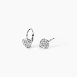 Boucles D'oreilles Pendantes Maximin Argent Blanc Oxyde De Zirconium|Marc Orian