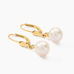 Boucles D'oreilles Pendantes Cecilius Or Jaune Perle De Culture|Marc Orian New