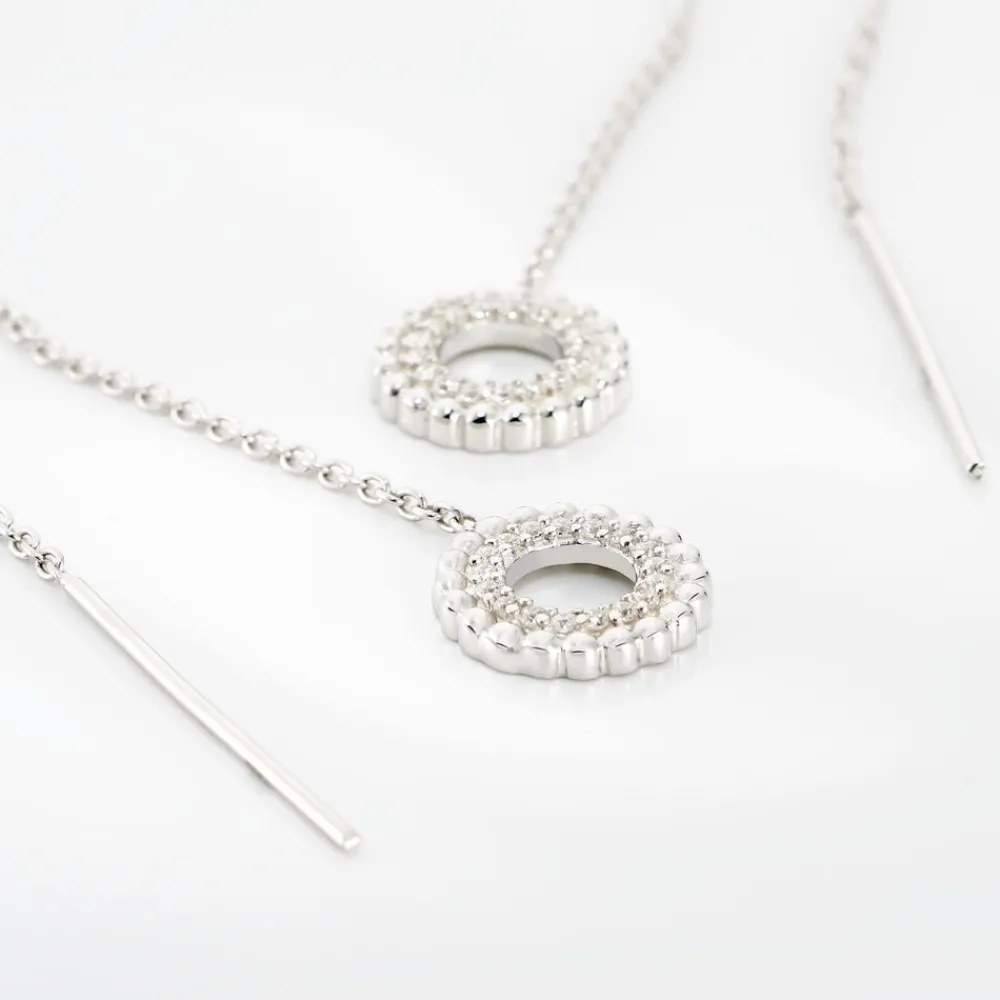 Boucles D'oreilles Pendantes Florenzia Argent Blanc Oxyde De Zirconium|Marc Orian Outlet
