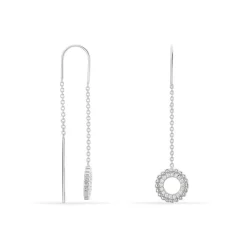 Boucles D'oreilles Pendantes Florenzia Argent Blanc Oxyde De Zirconium|Marc Orian Outlet