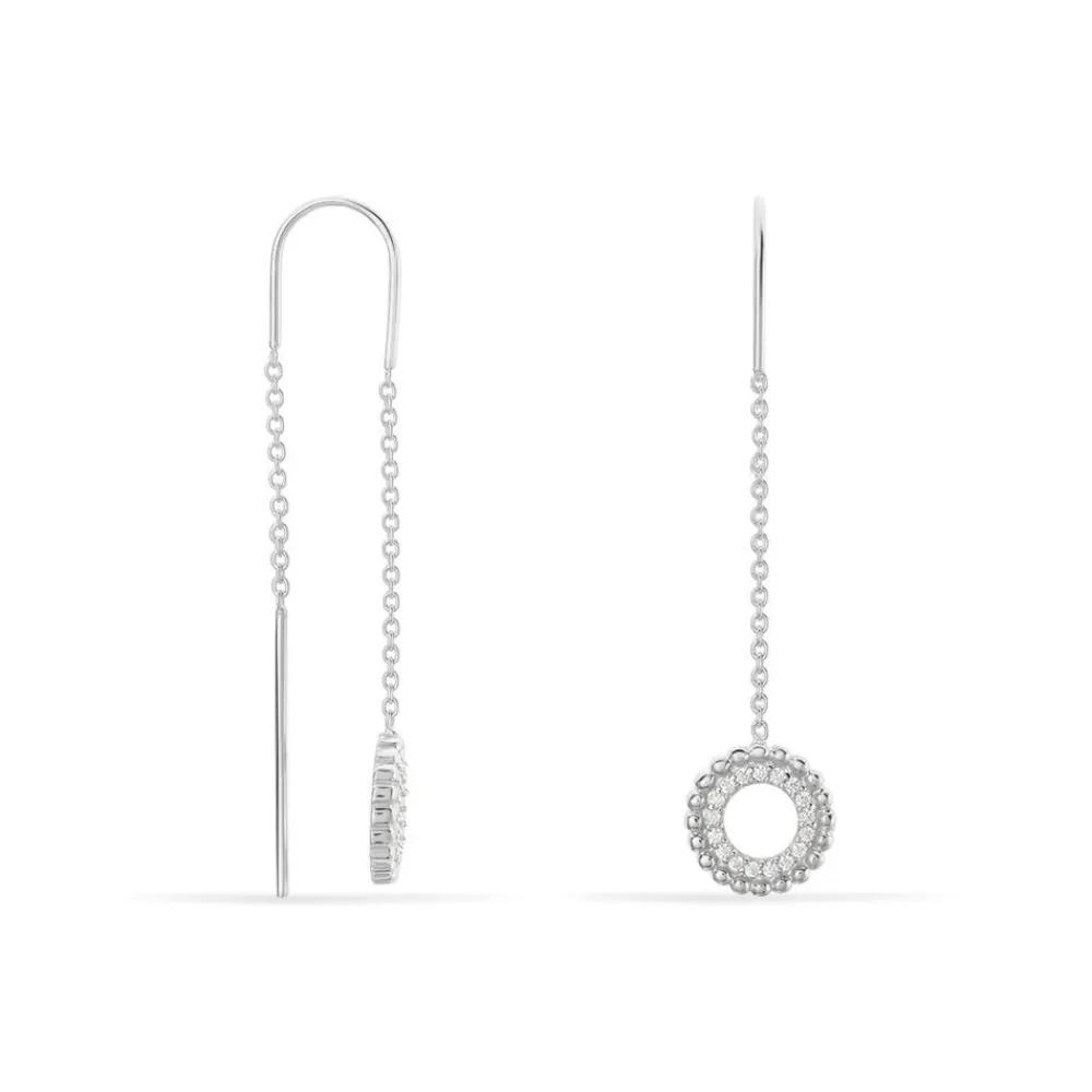 Boucles D'oreilles Pendantes Florenzia Argent Blanc Oxyde De Zirconium|Marc Orian Outlet