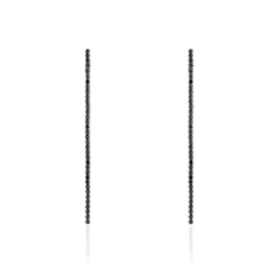 Boucles D'oreilles Pendantes Lou-anne Argent Blanc Oxyde Noir|Marc Orian Outlet