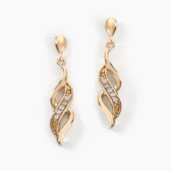 Boucles D'oreilles Pendantes Ishaae Plaqué Or Jaune Oxyde De Zirconium|Marc Orian Discount