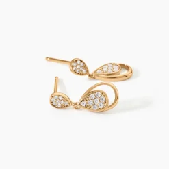 Boucles D'oreilles Pendantes Mahalya Plaqué Or Oxyde De Zirconium|Marc Orian Best