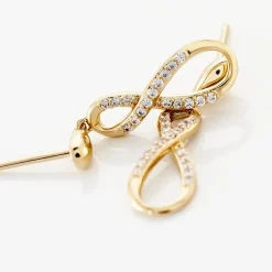 Boucles D'oreilles Pendantes Dunya Plaqué Or Jaune Oxyde De Zirconium|Marc Orian Hot