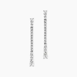 Boucles D'oreilles Pendantes Amenis Argent Blanc Oxyde De Zirconium